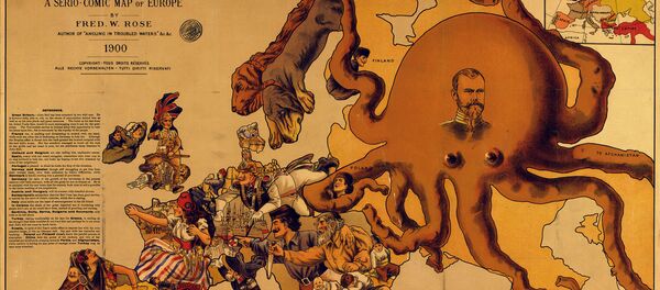 Mapa satírico de 1900 - Sputnik Mundo