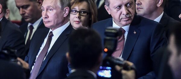 Presidente de Rusia, Vladímir Putin, y presidente de Turquía, Recep Tayyip Erdogan - Sputnik Mundo