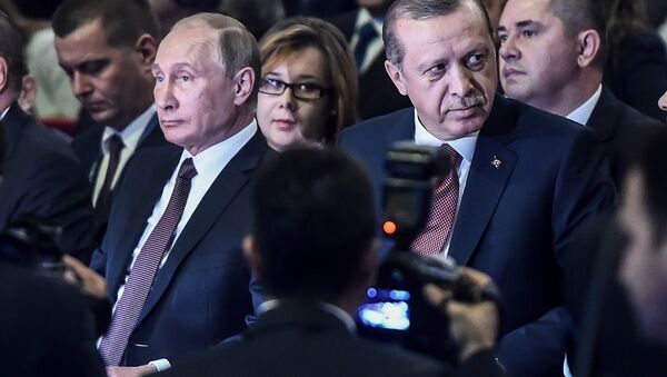 Presidente de Rusia, Vladímir Putin, y presidente de Turquía, Recep Tayyip Erdogan - Sputnik Mundo