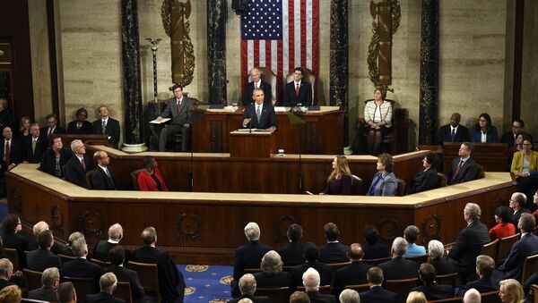 Barack Obama, presidente de EEUU, interviene ante el Congreso estadounidense - Sputnik Mundo