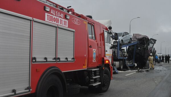 El accidente de tráfico en Osetia del Norte - Sputnik Mundo