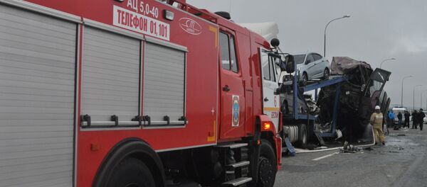 El accidente de tráfico en Osetia del Norte - Sputnik Mundo