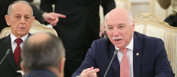 La reunión del ministro de Exteriores ruso, Serguéi Lavrov, con su par paraguayo, Eladio Loizaga Caballero - Sputnik Mundo
