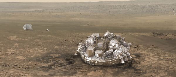 An illustration released by the European Space Agency (ESA) shows the Schiaparelli EDM lander - Sputnik Mundo