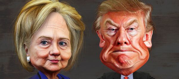 Caricatura de Clinton y Trump - Sputnik Mundo