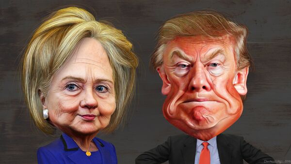 Caricatura de Clinton y Trump - Sputnik Mundo