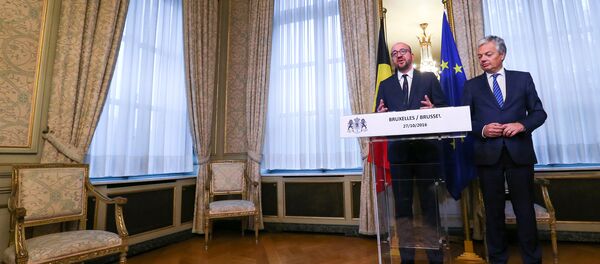 Primer ministro de Bélgica, Charles Michel, y ministro de Exteriores, Didier Reynders Primer ministro de Bélgica, Charles Michel, y ministro de Exteriores, Didier Reynders - Sputnik Mundo