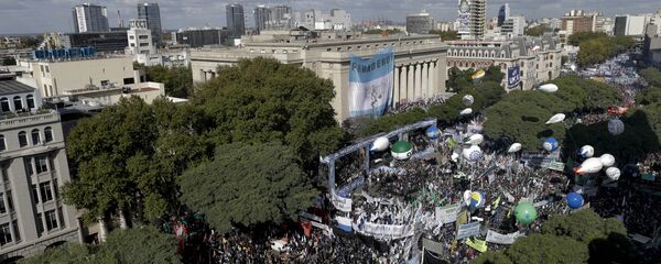 Protesta de trabajadores en Buenos Aires, Argentina (archivo) Protesta de trabajadores en Buenos Aires, Argentina (archivo) - Sputnik Mundo