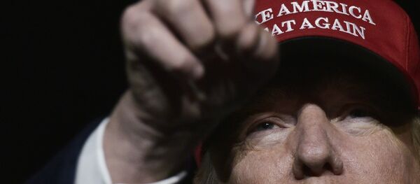 US Republican presidential nominee Donald Trump addresses a campaign rally at Atlantic Aviation in Moon Township, Pennsylvania on November 6, 2016. US Republican presidential nominee Donald Trump addresses a campaign rally at Atlantic Aviation in Moon Township, Pennsylvania on November 6, 2016. - Sputnik Mundo