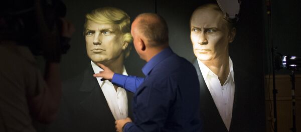 Retratos de Donald Trump y Vladímir Putin - Sputnik Mundo