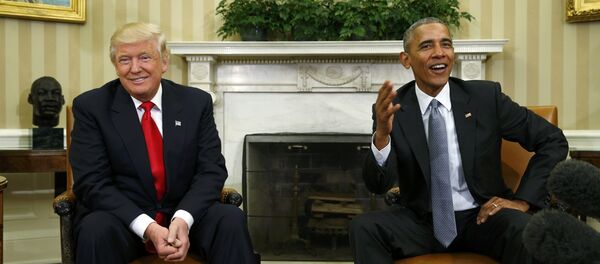 El presidente electo de EEUU, Donald Trump, y el presidente saliente de EEUU, Barack Obama - Sputnik Mundo
