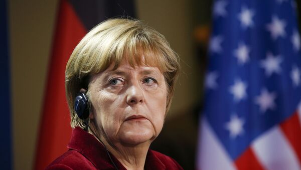 German Chancellor Angela Merkel during a joint news conference with U.S. President Barack Obama in Berlin, Germany - Sputnik Mundo