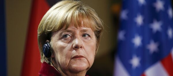 German Chancellor Angela Merkel during a joint news conference with U.S. President Barack Obama in Berlin, Germany - Sputnik Mundo