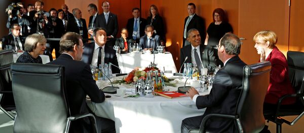 El encuentro de Barack Obama con los líderes europeos en Berlín - Sputnik Mundo