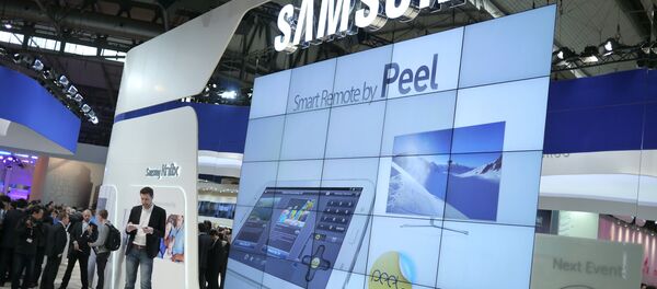 Logo de Samsung en una exposición Logo de Samsung en una exposición - Sputnik Mundo