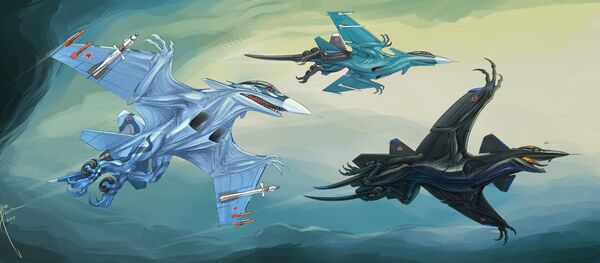 Los aerosaurios insipirados por los aviones SU-33, SU-34 y SU-47 - Sputnik Mundo