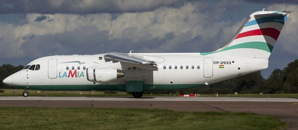 El avión RJ85 matrícula CP-2933 de la aerolínea boliviana LaMia - Sputnik Mundo