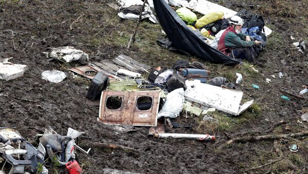 Restos del avión con futbolistas del club brasileño Chapecoense (archivo) - Sputnik Mundo