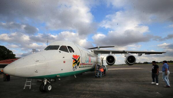 El avión del equipo Chapecoense antes de despegar - Sputnik Mundo