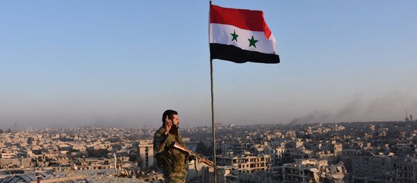 Un soldado de las tropas del Gobierno sirio en Alepo (archivo) - Sputnik Mundo