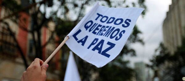 Una manifestación en apoyo de la firma del nuevo acuerdo de paz entre el Gobierno de Colombia y las FARC (archivo) - Sputnik Mundo