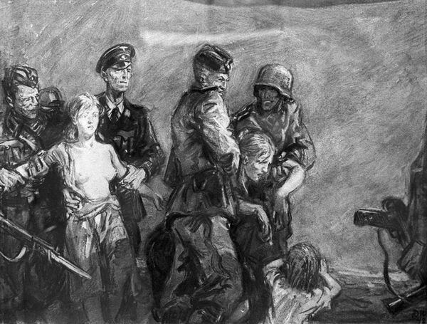 Réplica del cuadro de Shmarinov Violadores - Sputnik Mundo