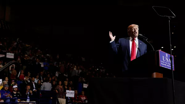 Donald Trump durante su discurso en Carolina del Norte, EEUU - Sputnik Mundo