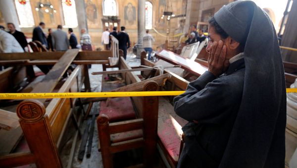 Dentro de la Iglesia copta donde ocurrió el atentado Dentro de la Iglesia copta donde ocurrió el atentado - Sputnik Mundo