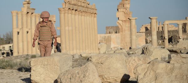Un soldado en la parte histórica de Palmira, Siria (archivo) - Sputnik Mundo