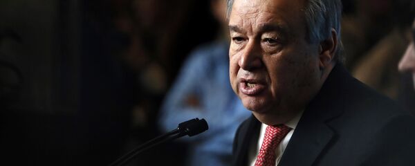 UN Secretary-General-designate Mr. Antonio Guterres of Portugal speaks to members of the media after being sworn in at UN headquarters in New York - Sputnik Mundo