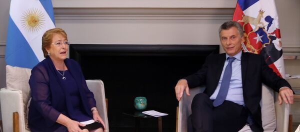 Presidenta de Chile, Michelle Bachelet, y su homólogo argentino, Mauricio Macri - Sputnik Mundo