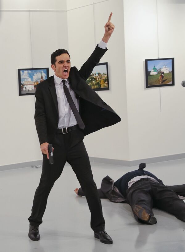 Mevlut Altintas, asesino del embajador ruso en Turquía. La foto-ganador del concurso World Press Photo-2017 - Sputnik Mundo