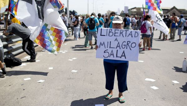 Protesta por el arresto de Milagro Sala - Sputnik Mundo