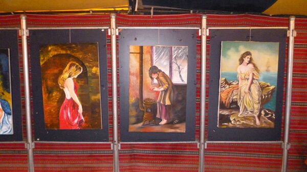 Pinturas del artista paralítico sirio, Shadi Suleiman Pinturas del artista paralítico sirio, Shadi Suleiman - Sputnik Mundo