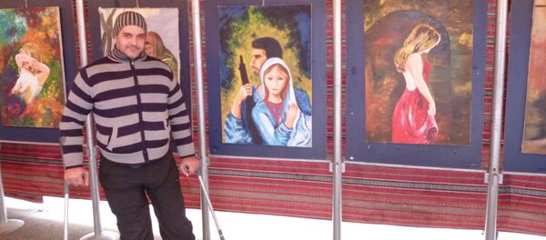 Shadi Suleiman, artista paralítico sirio Shadi Suleiman, artista paralítico sirio - Sputnik Mundo