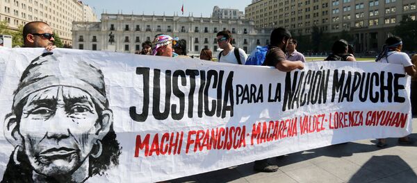 Protesta en Santiago exigiendo la liberación de Francisca Linconao - Sputnik Mundo