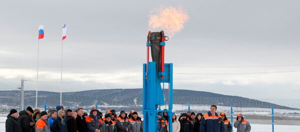 Ceremonia del lanzamiento del gasoducto en Crimea - Sputnik Mundo