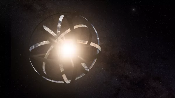 Impresión artística de la megaestructura Esfera de Dyson alrededor de una hipotética estrella Impresión artística de la megaestructura Esfera de Dyson alrededor de una hipotética estrella - Sputnik Mundo