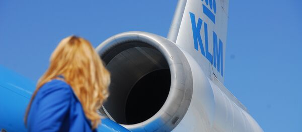 El motor del avión de la aerolínea KLM - Sputnik Mundo