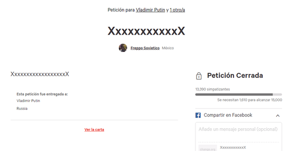 La petición ha sido cerrada con 13.390 firmas - Sputnik Mundo