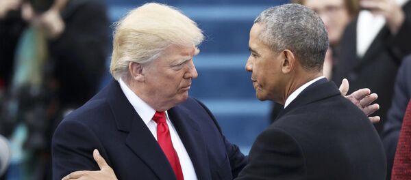 Barack Obama, presidente saliente de EEUU, con Donald Trump, presidente electo Barack Obama, presidente saliente de EEUU, con Donald Trump, presidente electo - Sputnik Mundo