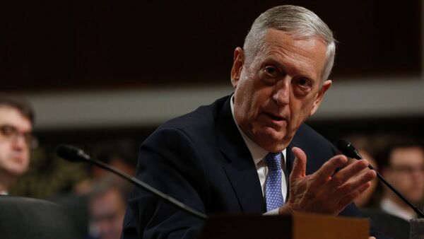 Retired U.S. Marine Corps General James Mattis testifies before a Senate Armed Services Committee hearing on his nomination to serve as defense secretary in Washington, U.S. January 12, 2017 - Sputnik Mundo