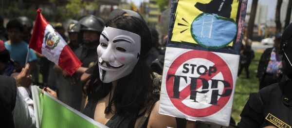 Una protesta contra TPP en Perú Una protesta contra TPP en Perú - Sputnik Mundo
