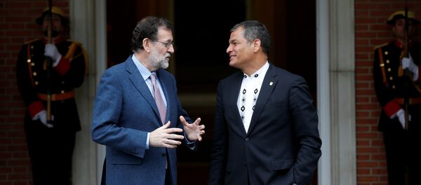 Presidente de Ecuador, Rafael Correa, y el primer ministro de España, Mariano Rajoy - Sputnik Mundo