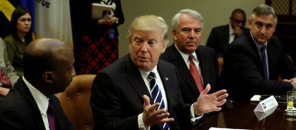 Donald Trump, presidente de EEUU, durante la reunión con los representantes de la industria farmacéutica - Sputnik Mundo