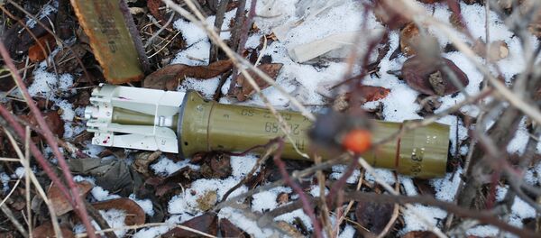 Un proyectil hallado en el territorio del pueblo de Komintérnovo, Donetsk - Sputnik Mundo