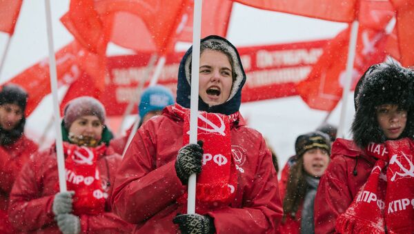 Celebraciones del 99º aniversario de la Revolución bolchevique en Rusia - Sputnik Mundo