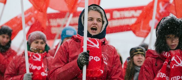 Celebraciones del 99º aniversario de la Revolución bolchevique en Rusia - Sputnik Mundo