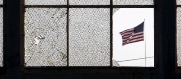 Bandera de Estados Unidos en una base militar - Sputnik Mundo