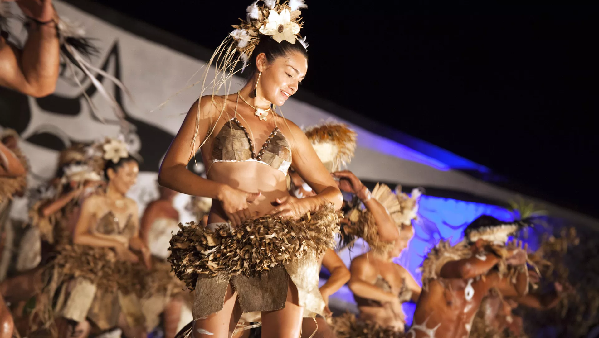 People take part in dance contest in Hanga Roa on Chile's Easter Island (or Rapa Nui as its inhabitants call it)